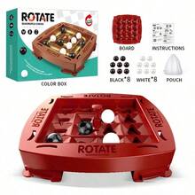 1pc Rotating Four-In-A-Row Game, Black And White Rotating Track Four-In-A-Row Game, Multiplayer Interactive Tabletop Game, Suitable For Family Gatherings, Logic Toy, Holiday Party Prop Gift, Various Holiday Surprise Gifts, Suitable For Relatives And Friends To Play Together - Multicolor - View 7