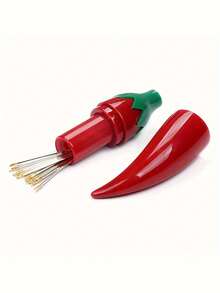 Multipurpose Pepper-Shaped Plastic Toothpick Box, Sewing Needle Storage Box, Sewing Accessories Organizer, Needle Holder, Sewing Tools, Knitting Accessories, Small Chili Pepper Sewing Needle Box, Needle Case, Sewing Needle Storage Box, Lipstick Tube, Suitable For Needlework DIY Crafts - Multicolor - View 2