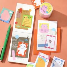 1 cuộn băng keo cắt sẵn có thể viết, series Flat Cat Diary, minh họa mèo phong cách Hàn Quốc tối giản dễ thương, vật liệu trang trí đa năng cho scrapbook, sách collage, album ảnh, nhật ký, viền cảnh, dùng ghi ngày tháng, ghi chú, tin nhắn, ghi chép thời gian, đồ dùng học sinh thiết yếu mùa tựu trường - 1 cuộn - Xem 6