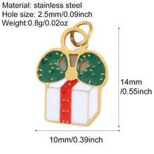 Stainless Steel Christmas Themed Oil Drop Pendant, Santa Claus, Christmas Tree, Gingerbread Man Pendant, DIY Handmade Jewelry Making Accessories, Christmas Gift - Gold - View 24