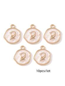 10pcs Random Assortment Ocean Series Gold Oil Drop Alloy Pendants Starfish Shell Gentle Cute DIY Handmade Necklace Bracelet Jewelry Women Gift - Multicolor - View 13