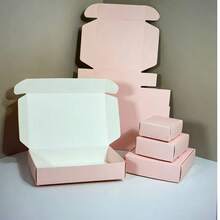 5pcs, Kraft Paper Cardboard Boxes, Small Paper Boxes, Airplane Boxes, White Mini Packaging Boxes, Black Handmade Soap Packaging, Pink Dispensing Boxes - Multi-color - View 6