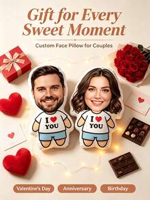 1pc DIY Customized Personalized Creative Pillow/Cushion, Gift For Girlfriend/Wife, Home Decor | Holiday Decoration | Wedding | Birthday Gift | Anniversary | Children's Gift, Suitable For Halloween, Christmas, Thanksgiving, Valentine's Day - Upload Picture Customization - View 5