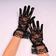 Halloween Lace Trim New Style Gloves, Witch Demon Cosplay Accessories, Sexy Seductive Lace Trim Gloves 1pc - Multicolor - View 11