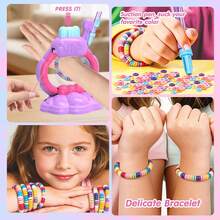 Girl DIY Bracelet Making Kit, Hand Woven Bead Jewelry Craft Set, Children's Dress Up Toy Gift Box - Multicolor - View 4