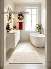 1pc[Hot Seller]Minimalist Concentric Rectangular Diatomaceous Earth Mat, Luxury Easy To Clean, Suitable For Entryway, Kitchen, Bathroom, Fresh Color Scheme Matches Any Home Decor Style, Perfect For Shower Door, Kitchen, Foyer, Laundry Room! - Multicolor - View 14