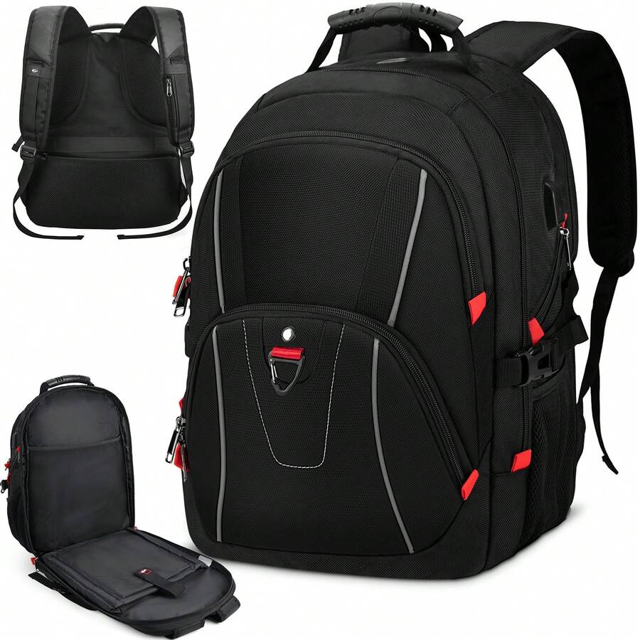 NEWHEY Balo du lịch chống nước 17.3 inch dung tích lớn, thân thiện TSA, dùng cho công sở, đi học, gaming, đại học, đựng máy tính - Nhiều màu - Xem 1