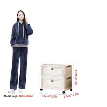 1pc 40-60cm Wide Folding Storage Cabinet, Large Capacity Multi-Layer Folding Storage Cabinet Set, Stackable Flip-Top Plastic Storage Box, Multi-Purpose Home Storage Cabinet, Can Store Clothes, Books, Toys, Waterproof And Dustproof, With Wheels, Suitable For Bedroom, Living Room, Study, Bathroom, Home Organization, Christmas Decoration, Kitchen Storage Rack - White - View 22