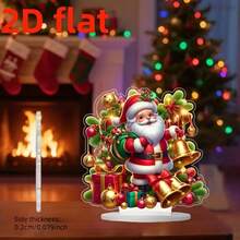 1pc 2D Flat Printed Acrylic Santa Claus Pattern Desktop Decoration, Suitable For Home, Bedroom, Study And Office Desk Decor, Perfect Christmas Gift For Family And Friends, Seasonal Gift, Holiday Decoration, Holiday Design, Bohemian Style - A - View 1