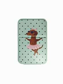 Portable Folding Makeup Mirror Polka Dot Puppy Dancing Pattern Travel Mirror Cosmetic Product Desktop Makeup Mirror Rectangular Desktop Portable Folding Mirror Elegant Mirror Design Suitable For Outdoor Use - Multicolor - View 12