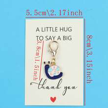 5pcs Cute Snail Enamel Charm Keychain, A Little Hug To Say Thank You Greeting Card, Lobster Clasp Bag Pendant Gift - Multicolor - View 2