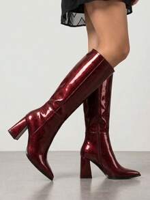 Women Knee-High Boots - Merlot - View 4
