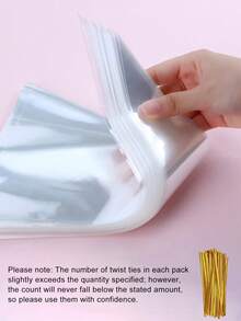 50pcs/100pcs/Pack OPP Bags, Transparent Triangle Candy Food Bags For DIY Wedding Birthday Party, Suitable For Chocolate, Cookies, Bulk DIY Candy Bags, Wedding Favors, Birthday Party Decoration, Perfect For Baking, Pastry And Snack Packaging, Gift Bags - OPP Bag - View 6