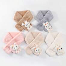 1pc New Autumn/Winter Cartoon Rabbit Cute Scarf Neck Warmer Unisex Cross Thick Neck Protector - Multicolor - View 1