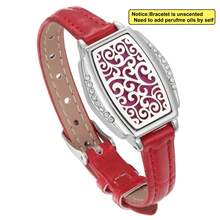 Aromatherapy Jewelry Red Leather Bracelets Bangles Couple Open Locket Charms Aroma Perfume Essential Oil Diffuser Bracelet For Men Couple Wristbands - Red - View 23
