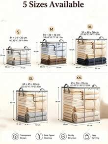 Kotak Penyimpanan Lipat dengan Pegangan, Kotak Penyimpanan dengan Resleting, Cocok untuk Perlengkapan Tidur, Pakaian, Selimut, Ideal untuk Kamar Tidur di Rumah, Kamar Asrama, Juga Sebagai Keranjang Cucian, Dekorasi Kamar Tidur, Kotak Penyimpanan untuk Kembali ke Sekolah - MultiWarna - View 8