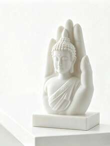 1pc Palm Embracing Buddha Statue Ornament, Black Buddha Sculpture With Base, Zen Style Desktop Decor Craft, Exquisite Design With Premium Texture, Suitable For Home, Office, Study Desk Placement, Creating A Peaceful Atmosphere, Entryway Desk Soft Decor Ornament, Artistic Indoor Desktop Decoration - Best Seller - View 14
