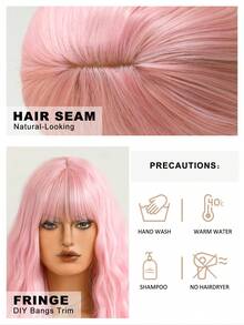 7JHH WIGS Halloween Extra Long Grey Cosplay Wig For Women 44 Inch Wavy Wig With Bangs, Fluffy Synthetic Heat-Resistant Costume Wig For Cosplay Wear,Party Carnival Festivals Use( Pink, Green, Red ) - Multicolor - View 8
