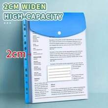 12pcs A4 Extra Wide Expandable File Folders (12 File Bags + 12 Label Cards) Heavy Duty PP Plastic Document Organizer With Locking Device, 11-Hole Snap Closure - Compatible With Binder, Suitable For School, Office And Home Storage Organization - Multicolor - View 6