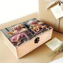 A Very Popular Single-Piece Tribute Box Designed For Your Best Friend, Featuring A Grandmother Design. This 5D Wooden Storage Box With Lock Can Be Used As A Multi-Functional Jewelry Storage Box And Desktop Decoration Accessory Holder. - Multicolor - View 1