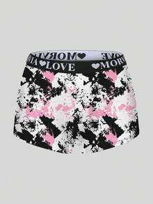 Morvia 6 Pack Women's Boxer Briefs, Goth Skull Rose & Y2K Star Graffiti Print Soft Elastic Waist Underwear - Multicolor - View 2