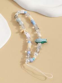 1pc Blue Ocean Fish Star INS Fresh Style DIY Handmade Beaded Phone Lanyard CCD Camera Pendant - Multicolor - View 2