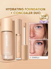 SHEGLAM [2Pcs] Skinfinite Hydrating Foundation & Like Magic Hydrating Concealer Bundle Set - Chantilly - View 1
