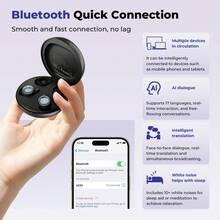 HTC NE90 Touch Screen Color Display Sleep Bluetooth Earbuds, Bluetooth 6.0, Ergonomic Ear Tips, HD Sound Quality, 30-Hour Battery Life, Low Latency, Comfortable For Side Sleepers - View 8