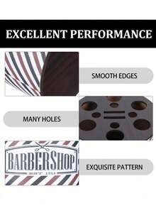 1pc Hair Styling Tool Storage Box Barber Scissors Holder Comb Organizer Vintage Oil Slick Barbershop Professional Use - Multicolor - View 6