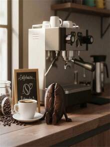 3D Printed Movable Coffee Cup Decoration, Cute Brown Coffee Bean Mini Model Ornament, Suitable For Cafe, Living Room, Bedroom, Study, Bar Counter, Home Decor, Creating Relaxing Atmosphere, Applicable To All Scenes, Perfect Gift Choice For Coffee Lovers - A - View 3