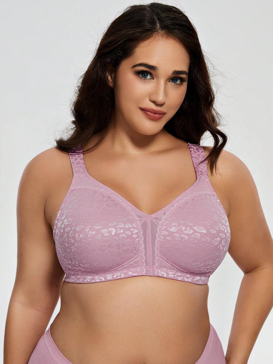 Deyllo Comfortable Wireless & Unpadded Minimizer Bra For Women - Mauve Purple - View 1