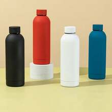 1pc 500ML/750ML/17oz/25oz Highly Attractive Portable Minimalist Large Capacity Stainless Steel Insulated Water Bottle For Girls Students School Sports - Multicolor - View 8