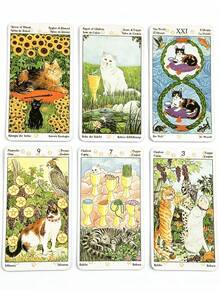 1 BoxTarot Of Pagan Cats 78 Cards ,Fantasy Theme,Witchcraft Culture Divination Deck,Cat Lover, Tarot Collector - Multicolor - View 10