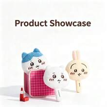 Miniso Cute Plush Cover Handheld Cosmetic Mirror,  / Usagi / Hachiware 3 Characters, Portable Makeup Hand Mirror For Daily Beauty(1pc) - Multicolor - View 2