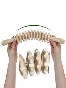 Wooden Massager | Made Of Natural Solid Wood Roller From China (Straight & Curved Rods) | Relieve Muscle Tension And Improve Cellulite | Body Shaping | Essential Home Massage Tool | Unisex Health Tool | Holiday Health Gift - View 6