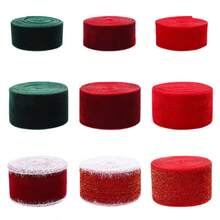 1pc New Christmas Ribbon With White Edging, Handmade Bow Gift Wrapping Tape, Decorative Atmosphere Supplies - Multicolor - View 5