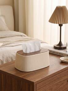 1pc Multifunctional Tissue Box, Napkin Dispenser, Suitable For Bathroom Vanity Countertop, Bedroom Dresser, Nightstand, Desk, Office - Multicolor - View 4