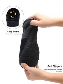 Winter Men's Arch Support Slippers TPR Anti-Slip Sole Warm Plus Size Home Slippers Unisex Fashion 2026 Style - Dark Grey - View 4