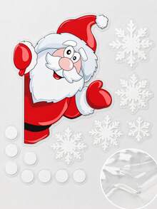 SUPSTICKER 1 Set Stiker Dinding Natal, Stiker Liburan Transparan Santa & Rusa Kutub, 2 Gaya, Dekorasi Rumah Meriah untuk Dinding, Jendela, Pintu & Furnitur - 1PC - View 4