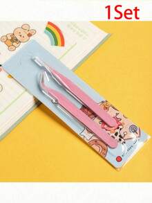 1 Set 2pcs Stainless Steel Tweezers Set, Straight And Curved Handle Eyelash Tweezers Set, Tweezers Can Be Used For Scrapbooking, Stickers, Washi Tape, Multi-Functional Stationery DIY, Old Magazines, Photo Albums, School Supplies, Macaron Hand Tools Cooka Tweezers, Suitable For Stickers, Scrapbooking, Eyelashes, Jewelry Making, Model Making - A - View 15