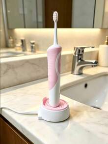 1pc Electric Toothbrush Base Ventilation Pad, Silicone Drainage Mat, Multi-Color Non-Slip Waterproof Mat, Bathroom Sink Countertop Organizer, Daily Bathroom Accessory, Home Toothbrush Holder Base Protector - Multicolor - View 7
