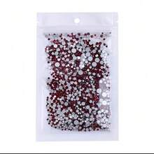 1440 buah Campuran Rhinestone Kaca Datar Merah Tua SS3-SS20 dengan Dasar Emas, Aksesoris Dekorasi Seni Kuku DIY - A A - View 6
