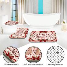 Set Dekorasi Kamar Mandi Multifungsi Motif Pita Renda 1pc/4pcs, Tirai Shower dengan 12 Kait Gratis, Keset Lantai Bentuk U dan Penutup Dudukan Toilet Bulat, Premium untuk Suasana Liburan, Cocok untuk Semua Dekorasi Ruangan - Pita renda - View 6