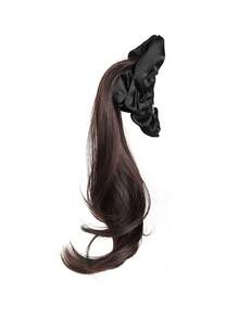 Wrinkled, Slightly Curled, Half-Up High Ponytail Wig For Women, High Crown, Fountain-Like Long Braid, Fluffy Fake Ponytail - Multicolor - View 9