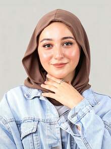 1pc Women Solid Color Balaclava One-Piece Lace Base Layer Headscarf Neck Warmer Elastic Cap Premium Heavy Embroidery Jacquard Lace Instant Hijab Caps Elastic Caps Turban Breathable Comfortable Elastic Wide Brim Sweat-Absorbing Non-Slip Multi-Function Sports Headwrap Cap Inner Lining Scarf, Minimalist Fashion Scarf, Hood And Matching Lace Headscarf, All-In-One, Wear It Easily And Instantly Fashionable For Going Out - Multicolor - View 1