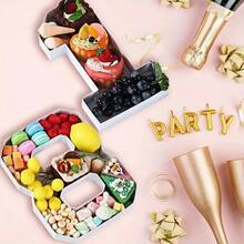 1 White Party Plate And Tray With Numbers 0-9 - Cute Numbers For Birthdays, Weddings, Cake Boxes, Food Display Stands, Paper Trays, Perfect For Birthday And Anniversary Celebrations, And Candy Boxes For Graduation Celebrations - View 9