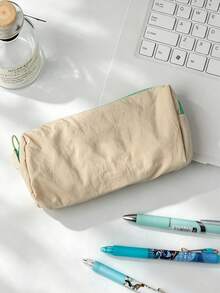 Custom Embroidered Name Pencil Case, Personalized Text Zipper Pen Bag, Large Capacity Stationery Storage Pouch, Aesthetic School Supplies, Customized Gift For Girls Students > - Multicolor - View 10