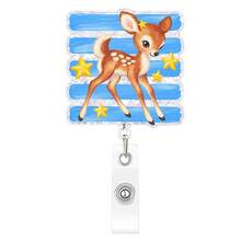 1pc Christmas Santa Claus Easy-Pull Square Striped Christmas Element Rotating Badge Clip - Multicolor - View 14