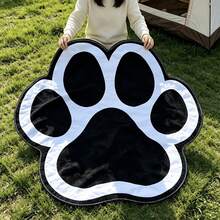 成人犬爪形毯，黑白巨型動物爪印圖案不對稱剪裁新穎披毯，柔軟法蘭絨保暖毯，包邊縫製工藝，適用於沙發床，寵物愛好者個性化家居裝飾趣味禮品毯 - 彩色 - 查看 3
