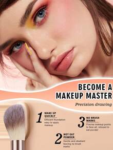 30 Pcs Total Makeup Brush Kit, 30 Pcs Black Flat Handle Makeup Brushes. Dense Three Color Gradient Bristles, Gently Pick And Blend Powder, Covers Foundation Contour Eyeshadow And Lip Makeup - Multicolor - View 7
